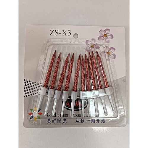 10'lu Burgulu Kırmızı Renk Pasta Mumu 7,5 cm - 1