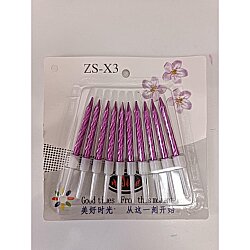 10'lu Burgulu Mor Renk Pasta Mumu 7,5 cm