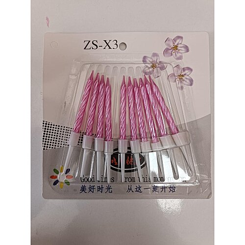 10'lu Burgulu Pembe Renk Pasta Mumu 7,5 cm - 1